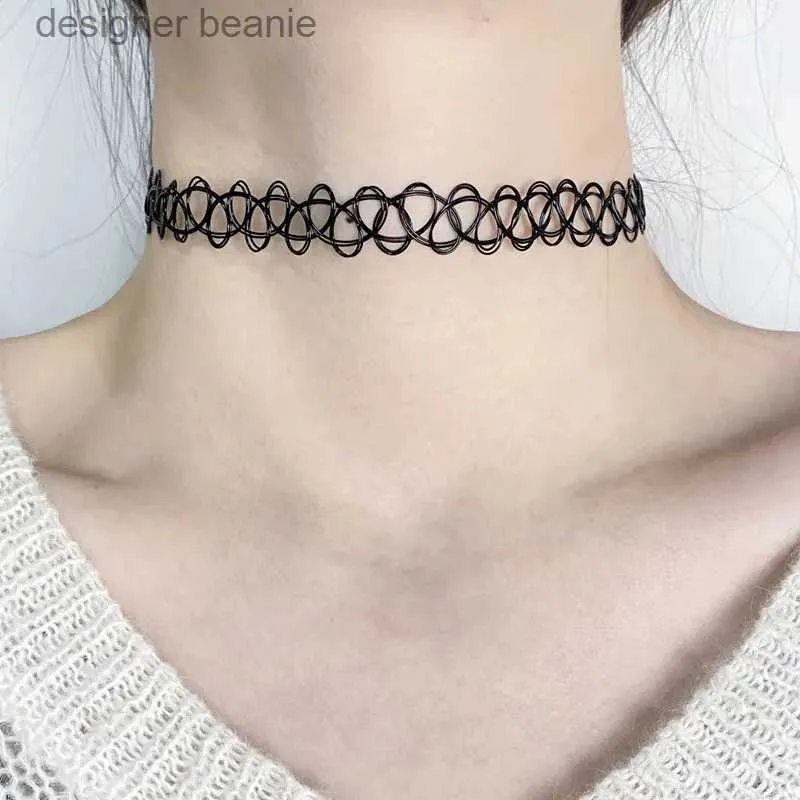 Vintage Hippy Stretch Tattoo Choker Necklace Set Elastic Chocker Black  Choker Necklace For Fishing Line Hot Selling L231004 From Designer_beanie,  $0.5